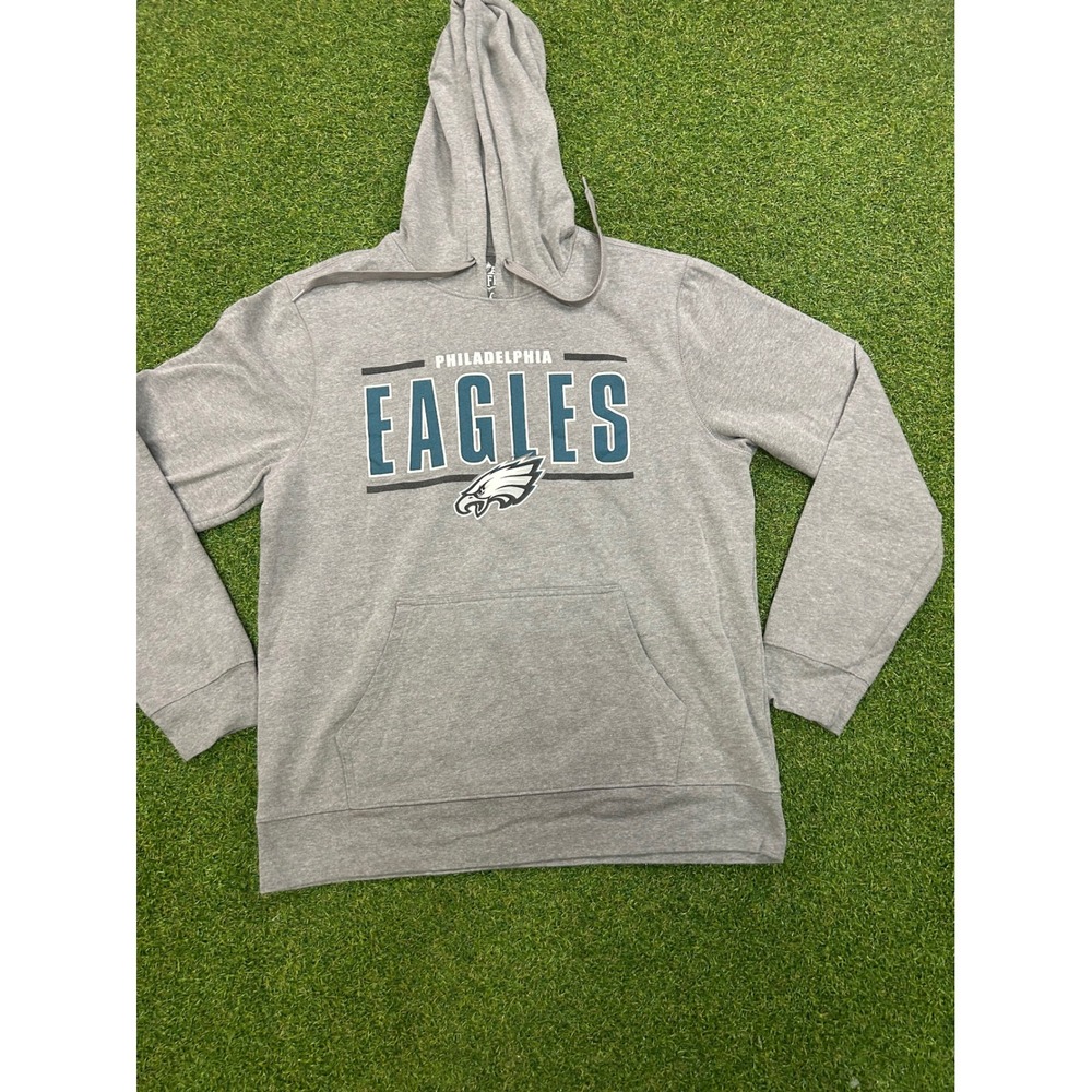 NFL Team Apparel Philadelphia Eagles Hoodie Gray Mens Large Sweatshirt